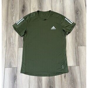 Adidas Running Aeroready Primegreen Green Athletic Short Sleeve Tee Mens Small